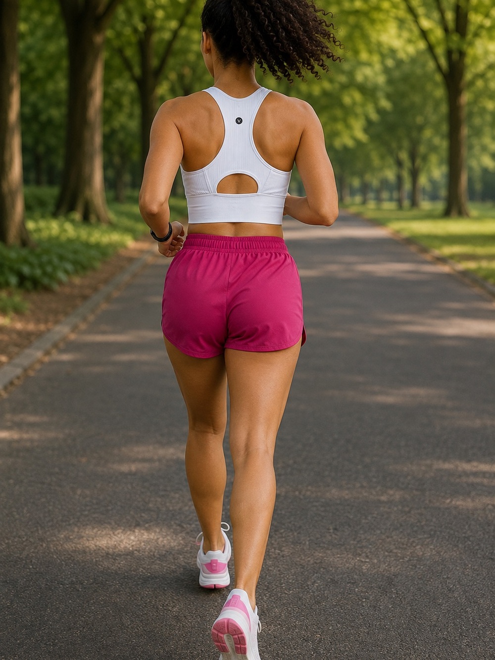 Velocity Cream Ribbed Racerback Sports Bra - Picture 5 of 5